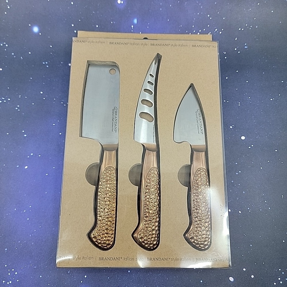 Brandani Grand Chef Italian-style 3-Piece Stainless Steel Cheese Knife Set